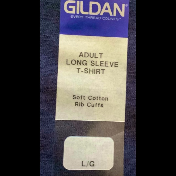 🆕 Gildan Adult Large Long Sleeve Shirt - Dark Blue/Navy - Picture 3 of 3